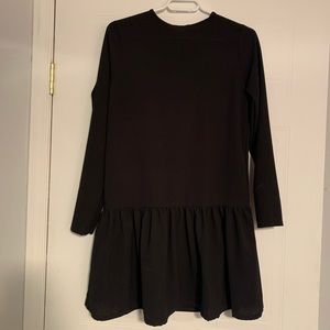 Black long sleeve ruffle dress